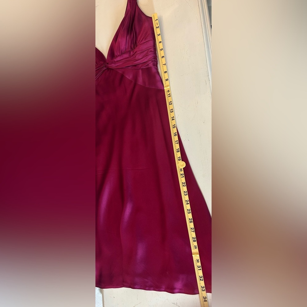 Carmen Marc Valvo VTG Bergdorf Goodman Magenta Satin Cocktail Slip Dress Sz 6 - Picture 10 of 10